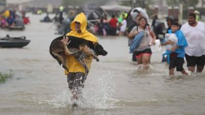 Miles de personas comenzaron a evacuar tras la orden del condado de Brazoria. AFP.