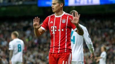 James Rodríguez le anotó al Real Madrid pero no celebró su tanto. FOTO EFE.