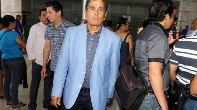 Jorge Luis Pinto a la llegada de la Sub-23 de Honduras. Foto Ronald Aceituno