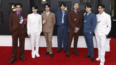 Foto de archivo de los miembros del grupo coreano de K-Pop BTS.