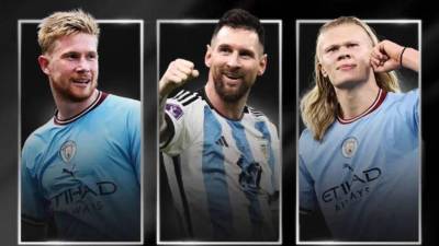 Kevin de Bruyne, Lionel Messi y Erling Haaland fueron los nominados a mejor Jugador del Año de la UEFA 2022-23.