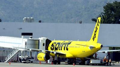 Aeronave de Spirit Airlines en el aeropuerto Villeda Morales. Foto: Yoseph Amaya