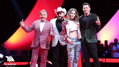 Ricardo Montaner, Lupillo Rivera, Belinda y Yahir en la presentación oficial del programa.