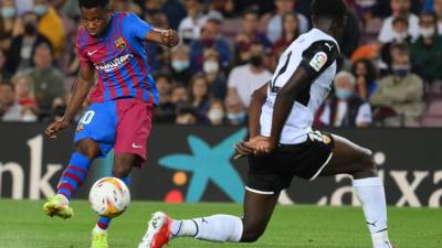 Ansu Fati se encargó de emparejar los cartones en el Barcelona vs Valencia.