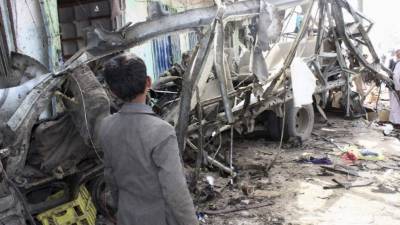 Más de 40 niños murieron luego de que el autobús en que se trasladaban fuera alcanzado por una bomba en un ataque aéreo en la capital yemení./AFP.