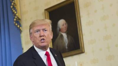 El presidente de los Estados Unidos Donald J. Trump hace una declaración en la Casa Blanca (Washington).