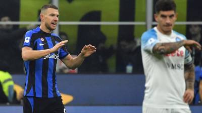 Edin Dzeko fue el héroe del Inter al marcar el gol de la victoria.