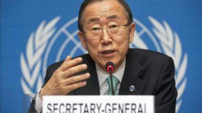 el secretario general de las Naciones Unidas, Ban Ki-moon, llegará a Honduras el 14 de enero.
