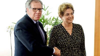 Luis Almagro, secretario general de la OEA se reunió ayer con la presidenta Dilma Rousseff en el palacio de Gobierno. Fotos: AFP