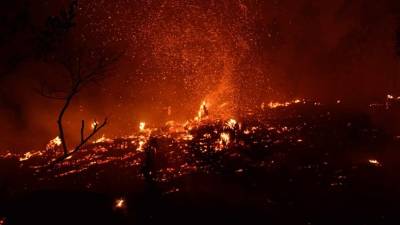 Un incontrolable incendio destruía la noche del lunes decenas de hectáreas de pino en la elevación montañosa de El Hatillo, al este de Tegucigalpa, mientras bomberos y militares hacían denodados esfuerzos por controlarlo, informaron organismos de contingencias. AFP