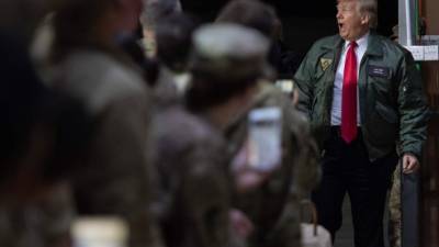 El presidente de EEUU, Donald Trump viajó por sorpresa a Irak. AFP