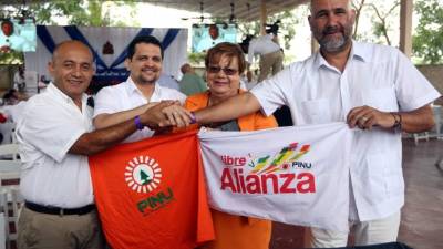 Josué Perdomo, David Reyes, Doris Gutiérrez y Rafael Padilla ahora integran la bancada del Pinu en el Congreso.