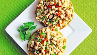 Enchiladas con carne de soya