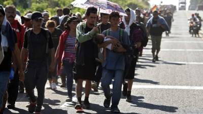 Las autoridades mexicanas impidieron el paso de la caravana migrante hacia Estados Unidos./AFP.