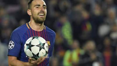 Paco Alcácer anotó 15 goles en 51 partidos que disputó con el Barcelona. FOTO AFP.