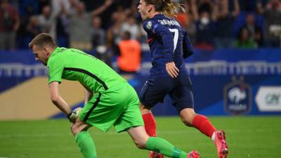 Antoine Griezmann llegó a 41 goles con Francia. Foto AFP