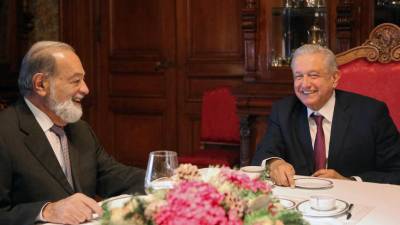 López Obrador recibió este lunes a Slim para un desayuno en el Palacio Nacional.