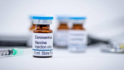 Illustrative vial of coronavirus vaccine