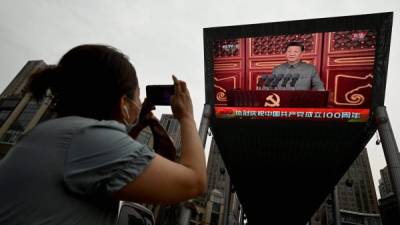 El presidente Xi Jinping lideró las celebraciones del partido Comunista en Pekín./AFP.