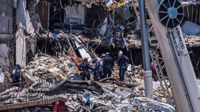 Equipos de rescate siguen buscando sobrevivientes seis días después del derrumbe de un edificio en Miami./AFP.