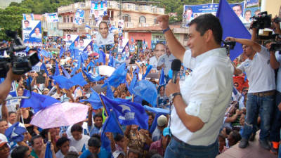 Juan Orlando Hernández durante su encuentro político en Comayagua.