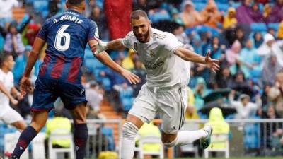 Karim Benzema marcó dos goles para el triunfo del Real Madrid sobre el Levante. Foto RealMadrid.com