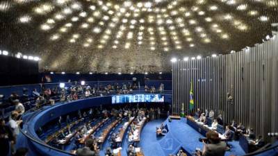 Vista general del Senado brasileño durante el juicio político contra la mandataria brasileña suspendida, Dilma Rousseff, en Brasilia este 27 de agosto de 2016. EFE