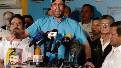 Enrique Capriles, líder opositor del gobierno de Nicolás Maduro.