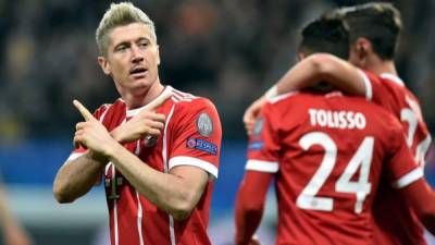 Robert Lewandowski hizo el primer gol del Bayern Múnich contra el Anderlecht. Foto AFP