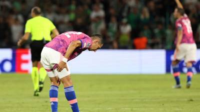 Ángel Di María se lesionó a los 24 minutos en el Maccabi Haifa vs Juventus.