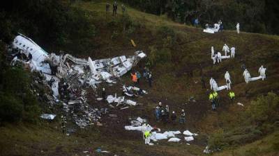 El avión del Chapecoense se estrelló en Colombia.