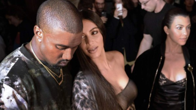 El rapero Kanye West y su esposa Kim Kardashian.
