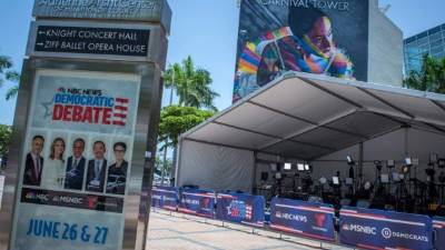 Vista de las instalaciones del Centro de Artes Escénicas Adrienne Arsht, donde se celebrará el Primer Debate Presidencial Demócrata. EFE