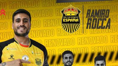 Ramiro Rocca seguirá defendiendo los colores del Real España por dos años más.