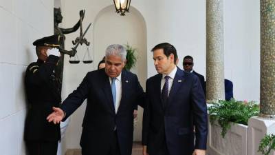 Mulino junto a Rubio tras una reunión en la Ciudad de Panamá.