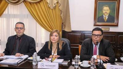 Kelvin Aguirre (PN), Ana Paola Hall (PL) y Julio Navarro (Libre) son los actuales consejeros del CNE. El 11 de septiembre tomarán posesión los nuevos representantes del PN y Libre.