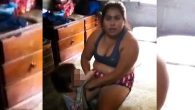 Imagen del video en el que niño es maltratado.