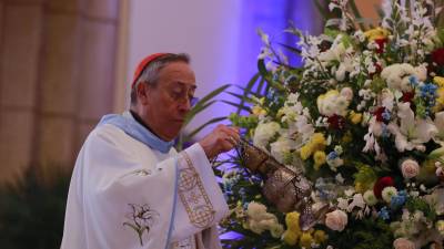 El cardenal Óscar Andrés Rodríguez participa en los actos conmemorativos de los 276 aniversario del hallazgo de la Virgen de Suyapa, hoy en Tegucigalpa (Honduras).