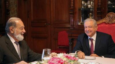 López Obrador recibió este lunes a Slim para un desayuno en el Palacio Nacional.