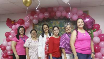 Jocelyne Triminio, Ingrid Smith, Dra. Pamela Alvarenga Rodríguez, Dra. Nancy Suyapa Villalobos, Arlene Castellón y Andrea Lagos