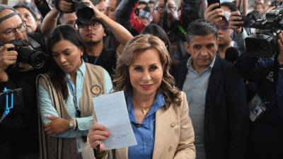 La candidata presidencial, Sandra Torres, es la favorita de los sondeos de voto.