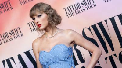 La cantante Taylor Swift a la llegada de la premier de “The Eras Tour”.