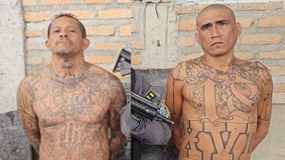 Los dos mareros salvadoreños fueron capturados en la colonia Brisas de Olancho de Tegucigalpa.