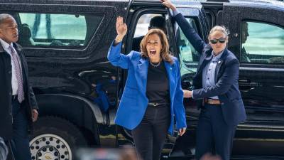 La vicepresidenta de Estados Unidos y candidata presidencial demócrata, Kamala Harris.