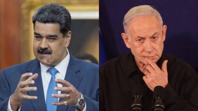 Composición de fotografías muestra a Nicolás Maduro, presidente de Venezuela, y Benjamín Netanyahu, primer ministro de Israel.