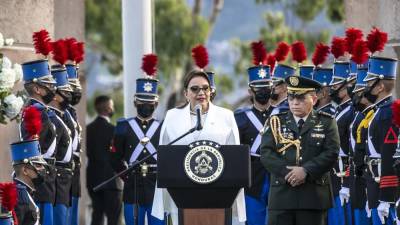 Xiomara Castro, presidenta de Honduras, en la inauguración de las fiestas de independencia este 1 de septiembre en Tegucigalpa.