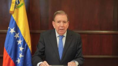 Captura de pantalla tomada de la cuenta en X del líder opositor venezolano, Edmundo González Urrutia, durante una declacración este viernes, desde Santo Domingo (R. Dominicana).