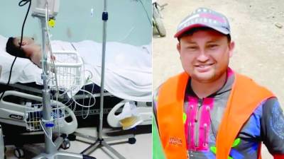 Roberto Carlos Bú permanece en una sala de recuperación en el hospital de Tela.