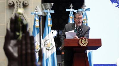El presidente de Guatemala, Bernardo Arévalo, durante una conferencia.