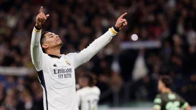 Bellingham celebrando uno de los dos goles marcados en la goleada de 4-0 del Real Madrid ante Girona.